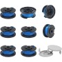 COEWUR 12 Piezas Bobina de Repuesto Ø 1,6mm Bobinas de Hilo con 3 Tapas Bobina Recortadora 3.4m Largo Bobina Hilo para Ryobi