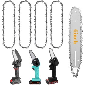 LightBeacon 4 Piezas Cadenas para motosierra de 6 Pulgadas, Cadenas de Motosierra Telescópica, Mini Cadenas de Motosierra, 37