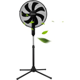 Aigostar Elsie Standing Fan with 7 Blades, 60 W, Diameter 41 cm, Quiet Standing Fan Oscillating 75°, 3 Speeds and Adjustable