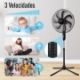 Aigostar Elsie Standing Fan with 7 Blades, 60 W, Diameter 41 cm, Quiet Standing Fan Oscillating 75°, 3 Speeds and Adjustable