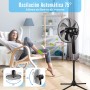Aigostar Elsie Standing Fan with 7 Blades, 60 W, Diameter 41 cm, Quiet Standing Fan Oscillating 75°, 3 Speeds and Adjustable