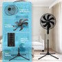 Aigostar Elsie Standing Fan with 7 Blades, 60 W, Diameter 41 cm, Quiet Standing Fan Oscillating 75°, 3 Speeds and Adjustable
