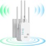 Repetidor WiFi, Amplificador Señal WiFi 1200Mbps Extensor WiFi Doble Banda 5 GHz y 2.4 GHz, WiFi Amplifier Repetidor con Puerto
