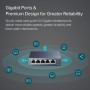 TP-Link TL-SG105 - Switch gigabit 5 Puertos 10/100/1000 Switch ethernet, Indicador del Estado, Acero Inoxidable con Super