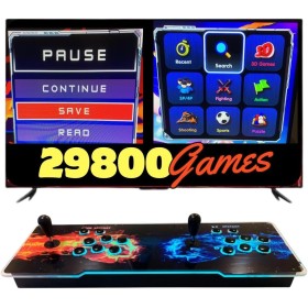 Arcade Machine Console with 26800 Retro Games and Original 3D Games with Color Changing LEDs and Sound System and Oval Joysticks
