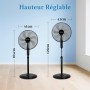 Taylor Swoden 7 Blades Powerful Standing Fan, 3 Speeds, 50 W Fans, Height Adjustable, Oscillating, Safety Grid, Stable Base,