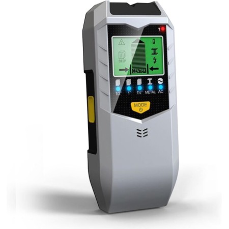 Detector Cables y Tuberias, 5 en 1 Detector de Metales Pared con Pantalla LCD y Alarma Acústica, Detector de Cables y Tuberias