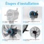 Taylor Swoden 7 Blades Powerful Standing Fan, 3 Speeds, 50 W Fans, Height Adjustable, Oscillating, Safety Grid, Stable Base,
