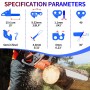 ROELLY Cadena de Motosierra 3 × 25 cm, Eslabón de Transmisión LP de 3/8 ", Cadena de Juego Bajo 40TG de 1,1 mm, Compatible con