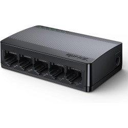 Tenda SG105 Switch Ethernet Gigabit de 5 Puertos, 10/100/1000 Mbps, RJ45, IEEE 802.3X, MDI/MDIX Automático, Modo Dúplex