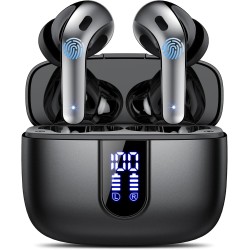 Auriculares Inalámbricos Bluetooth, Auriculares Bluetooth 5.3, 4 Mic con Reducción de Ruido ENC, 50H con Graves, Cascos
