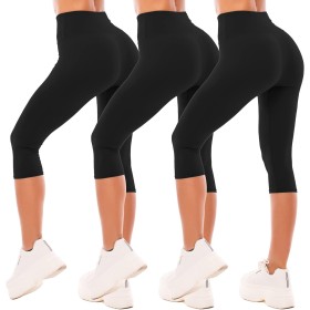 SINOPHANT Leggins Cortos Mujer Cintura Alta 3/4 Pantalones Deportivos Capri Mallas Deporte