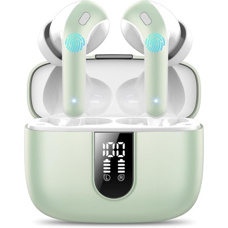 Auriculares Inalámbricos Bluetooth, Auriculares Bluetooth 5.3, 4 Mic con Reducción de Ruido ENC, 50H con Graves, Cascos