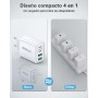 Cargador USB C 40W, Cargador iPhone Carga Rapida Múltiple USBC Enchufe PD+QC Rápido Pared Adaptador Tipo C Movil Cargadors para