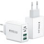 Cargador USB C 40W, Cargador iPhone Carga Rapida Múltiple USBC Enchufe PD+QC Rápido Pared Adaptador Tipo C Movil Cargadors para