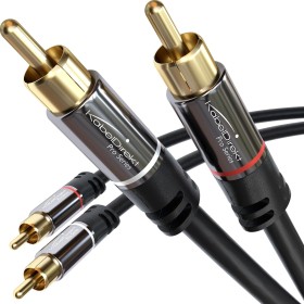 KabelDirekt – Cable RCA de 0,5 m, cable de audio estéreo 2 x 2 Cinch especialmente resistente y con una calidad de sonido