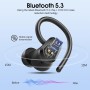 Auriculares Inalambricos Deportivos, Auriculares Bluetooth 5.3 con 4 HD Mic, Pantalla LED, 50H Cascos Inalambricos Bluetooth