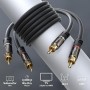 KabelDirekt – Cable RCA de 0,5 m, cable de audio estéreo 2 x 2 Cinch especialmente resistente y con una calidad de sonido