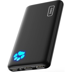 INIU Power Bank, Slimmest USB C Triple 3A de Alta Velocidad 10000mAh Bateria Externa, Bateria Portatil con Linterna para iPhone