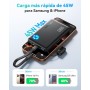 INIU Power Bank, Slimmest USB C Triple 3A de Alta Velocidad 10000mAh Bateria Externa, Bateria Portatil con Linterna para iPhone