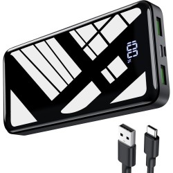 Power Bank 27000mAh, 22,5W PD20W Batería Externa Carga Rápida Powerbank Portátil con Pantalla LED para Teléfonos