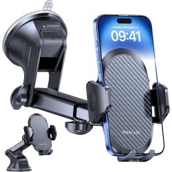 Miracase Soporte Movil Coche [2025 Ventosa Potente] Suporte Telemovel Carro en Salpicadero, Rotación 360° Ventosa Movil