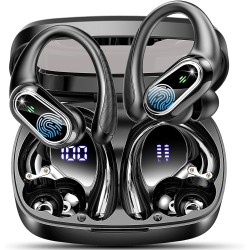 Auriculares Inalambricos Deportivos, Auriculares Bluetooth 5.3 con HD Mic y Reducción de Ruido ENC, 50H Cascos Inalambricos