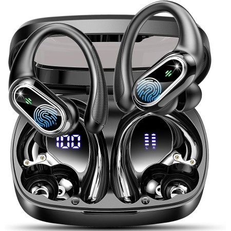 Auriculares Inalambricos Deportivos, Auriculares Bluetooth 5.3 con HD Mic y Reducción de Ruido ENC, 50H Cascos Inalambricos