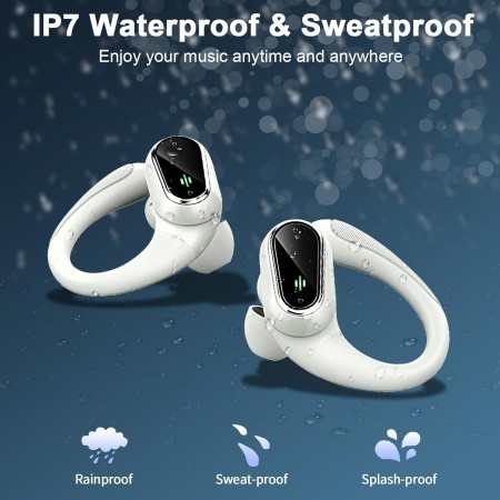 Auriculares Inalambricos Deportivos, Auriculares Bluetooth 5.3 con HD Mic y Reducción de Ruido ENC, 50H Cascos Inalambricos