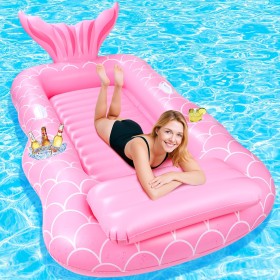 Herefun Colchoneta Piscina Adulto, Flotador Inflable Piscina Grande, Colchoneta Piscina Hinchable, Flotadores Piscina para