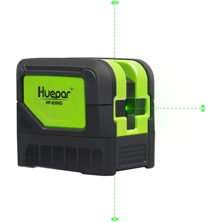 Huepar Nivel Láser de 25M, Autonivelante con Línea Cruzada de Haz Verde, Vertical y Horizontal, Nivel Láser de Alineación de 100