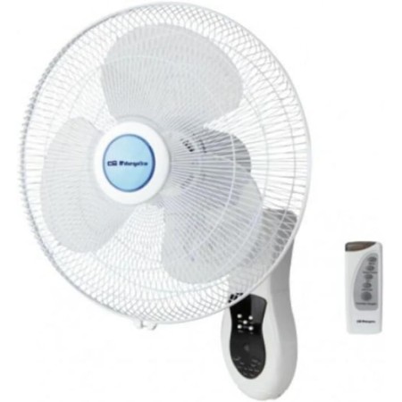 Orbegozo WF0242 Wall Fan, Remote Control, 3 Ventilation Speeds, Multi-Steerable Oscillating Head, Timer, 40 W, White