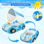Flotador Bebe con Sombrilla Ninonly Flotador de Piscina para Niños de Protección Solar UPF50+ Extraíble Flotador Bebe Inflable