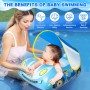 Flotador Bebe con Sombrilla Ninonly Flotador de Piscina para Niños de Protección Solar UPF50+ Extraíble Flotador Bebe Inflable