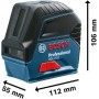 Bosch Professional Nivel láser GCL 2-15 (láser rojo, interior, con puntos de plomada, alcance: 15 m, 3 pilas AA, soporte
