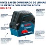 Bosch Professional Nivel láser GCL 2-15 (láser rojo, interior, con puntos de plomada, alcance: 15 m, 3 pilas AA, soporte