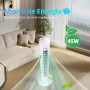 Aigostar Tower Fan, 3 Speeds, Quiet, 85° Oscillation, 82 cm High, Compact Design, Easy Installation, Low Consumption 45W, White,