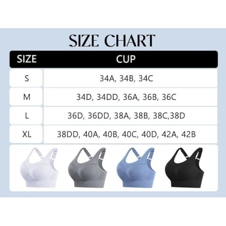 Litherday Sujetador Deportivo Mujer Alto Impacto sin Aros con Almohadillas Extraíbles Bra Deportivo Push Up para Yoga Running