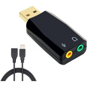 USB 3,5 mm Stereo Jack Audio Adapter, USB a AUX Cable, Computer Peripheral Devices Built-in Chip for Windows Mac Linux Pc