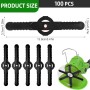 eupdd 100 Piezas Cuchilla desbrozadora de plástico: 14cm Cuchilla Desbrozadora, Cuchillas de Plástico para Desbrozadora,