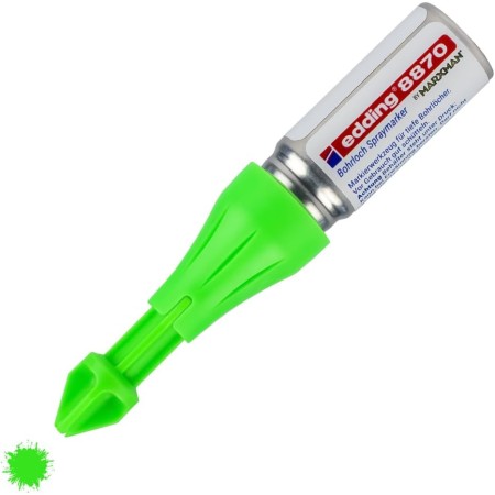 Edding 8870-1 Marcador Spray para Agujeros Profundos de Marxman - Verde Neón - Marcaje de Agujeros de Perforación Hasta 50 mm de