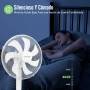 Aigostar - Standing Fan with 7 Blades, 60 W, Diameter 41 cm, Quiet Standing Fan Oscillating 75°, 3 Speeds and Adjustable Height