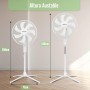 Aigostar - Standing Fan with 7 Blades, 60 W, Diameter 41 cm, Quiet Standing Fan Oscillating 75°, 3 Speeds and Adjustable Height