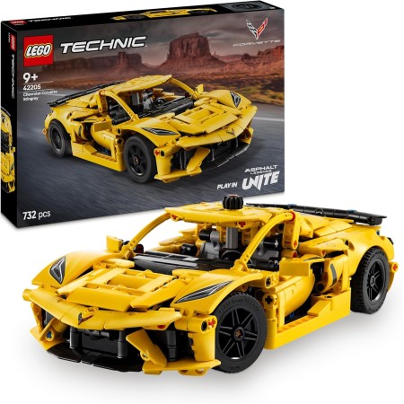 LEGO Technic Chevrolet Corvette Stingray Kit de Maqueta de Coche Deportivo de Juguete, Vehículo con Puertas y Capó Que se Abren,