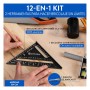 Zenakio Escuadra Carpintero 12-EN-1 - Kit Completo Escuadras Metalicas Carpintero (set de 2) - Escuadra Metalica 185mm +