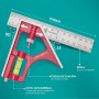 Zenakio Escuadra Metalica Carpintero 30 cm - Medición y Marcado Preciso - Escuadra Rapida de Angulo de Acero Inoxidable -
