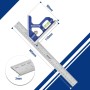 WORKPRO Escuadra Carpintero, Escuadra Combinada Ajustable, Regla de Ángulo de Acero Inoxidable de 300 mm, con Nivel de Burbuja,