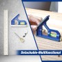 WORKPRO Escuadra Carpintero, Escuadra Combinada Ajustable, Regla de Ángulo de Acero Inoxidable de 300 mm, con Nivel de Burbuja,