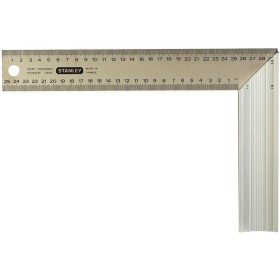 STANLEY 1-45-687 - Escuadra de carpintero, 200 x 400 mm, Ángulos de 45° y 90°, Fotograbado en ambas caras para una mejor