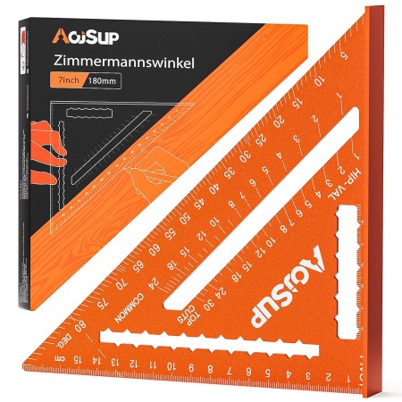 AojSup Escuadra Combinada de Carpintero 300mm, Escuadra Combinada Ajustable Regla de Ángulo de Acero Inoxidable, Cuadrado de